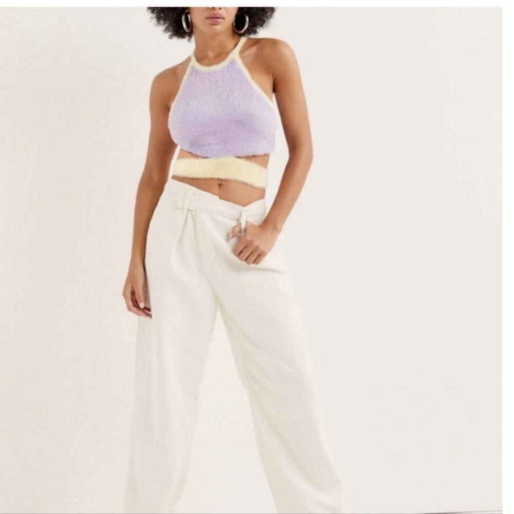 NWT For Love and Lemons Shelia and Maureen Cropped Sweater Yellow Purple Set S - Picture 7 of 14